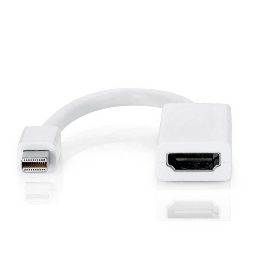 Cable Adaptador Mini Display Port DP a HDTV M/H Blanco para Ordenadores Portátiles Laptops TV HD Convertidor Conversor