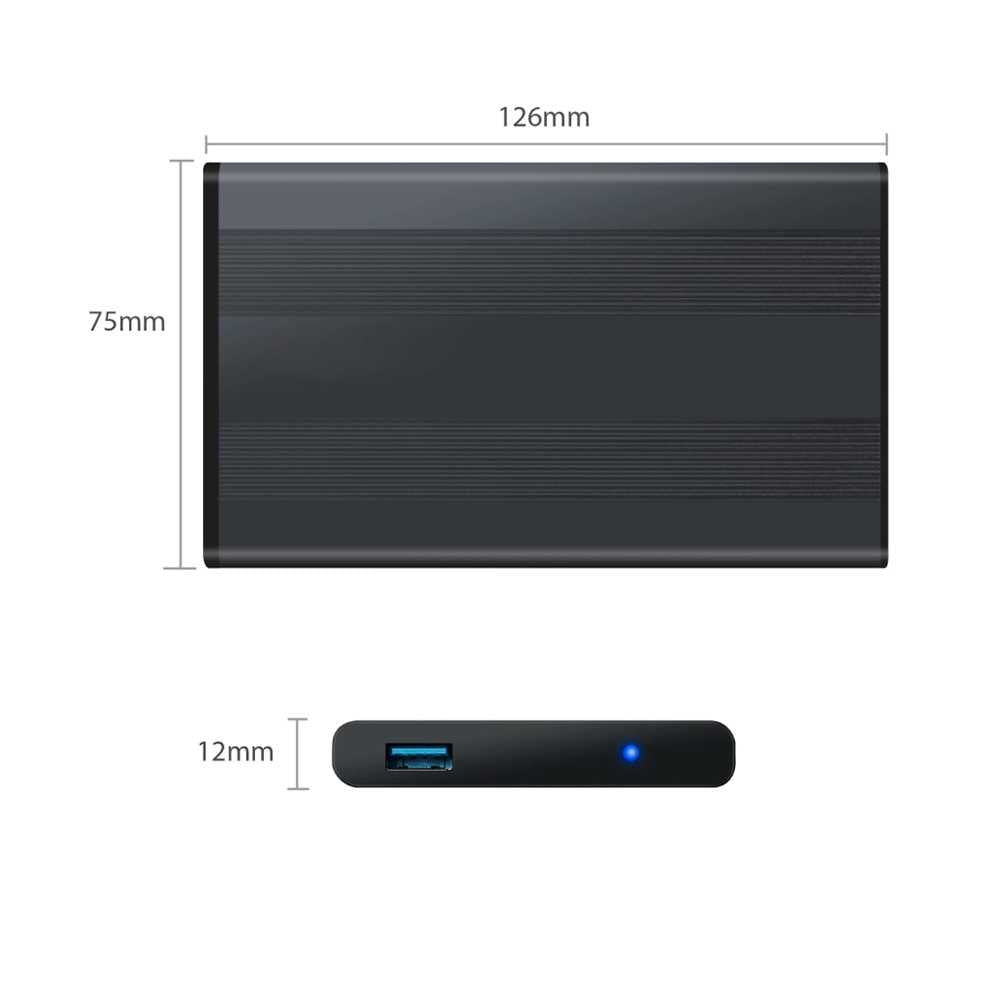 Carcasa para Disco Duro Externo Hard Disk Sata 2.5'' Caja USB 3.0 Funda Cuero HD