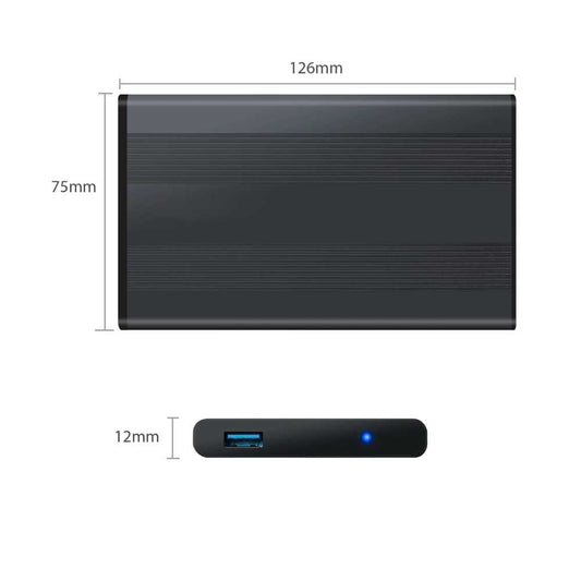 Carcasa para Disco Duro Externo Hard Disk Sata 2.5'' Caja USB 3.0 Funda Cuero HD