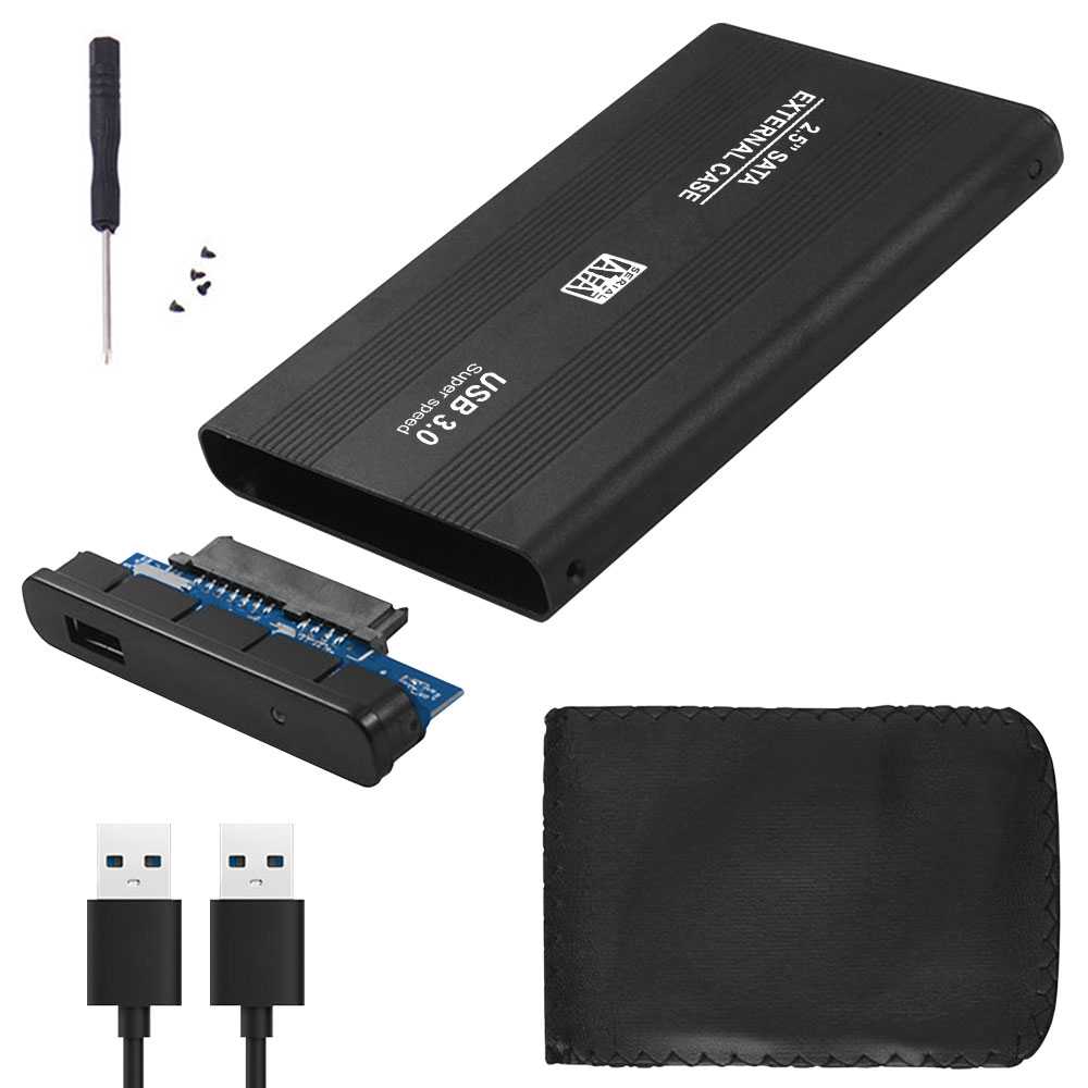 Carcasa para Disco Duro Externo Hard Disk Sata 2.5'' Caja USB 3.0 Funda Cuero HD