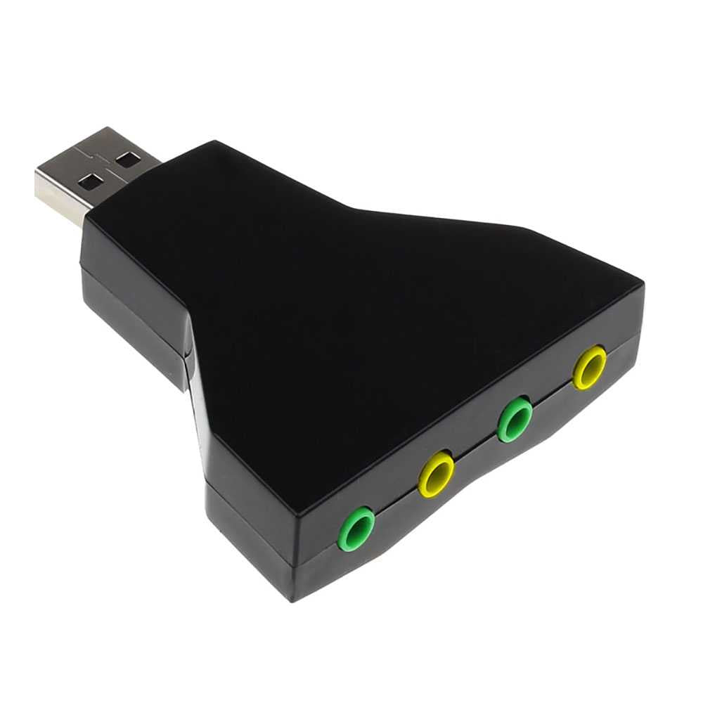 2 en 1 Tarjeta de Sonido Externa USB 3D 7.1 AC3 MP3 Adaptador Audio Sound MIC