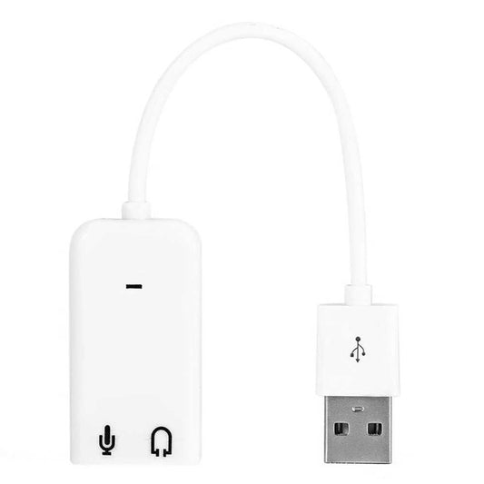 Adaptador Tarjeta de Sonido USB 2.0 Audio Sound 7.1 Adapter Mini Jack Blanca