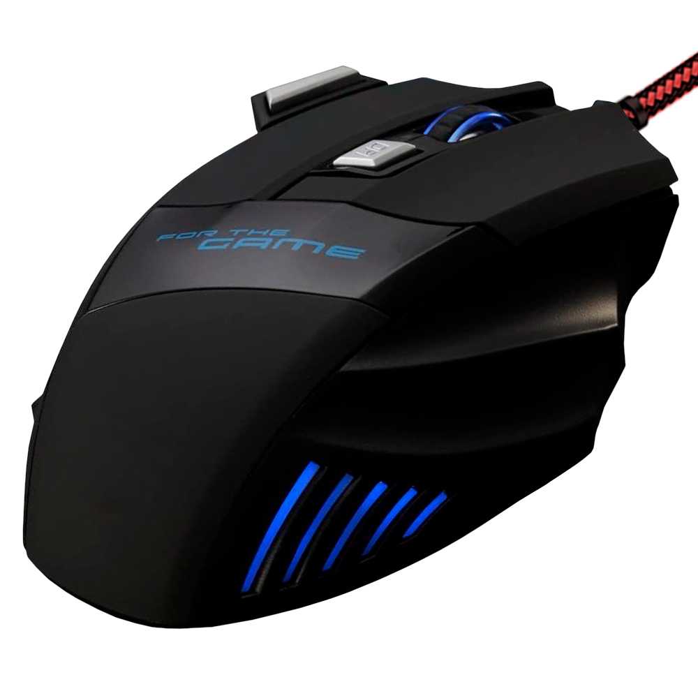 Ratón Óptico USB Luz LED 2400DPI Mouse Negro para Gaming Juegos PC Laptop