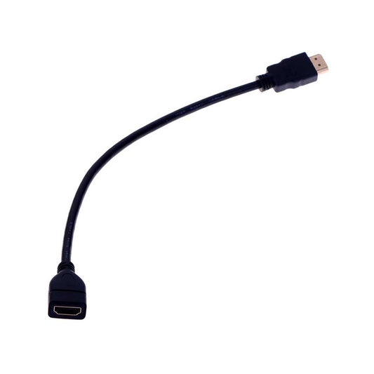 Cable Adaptador Prolongador HDTV 1.4 Macho Hembra 25cm 1.4V Full HD TV Video 1080p Negro Cable de Extension Alargador