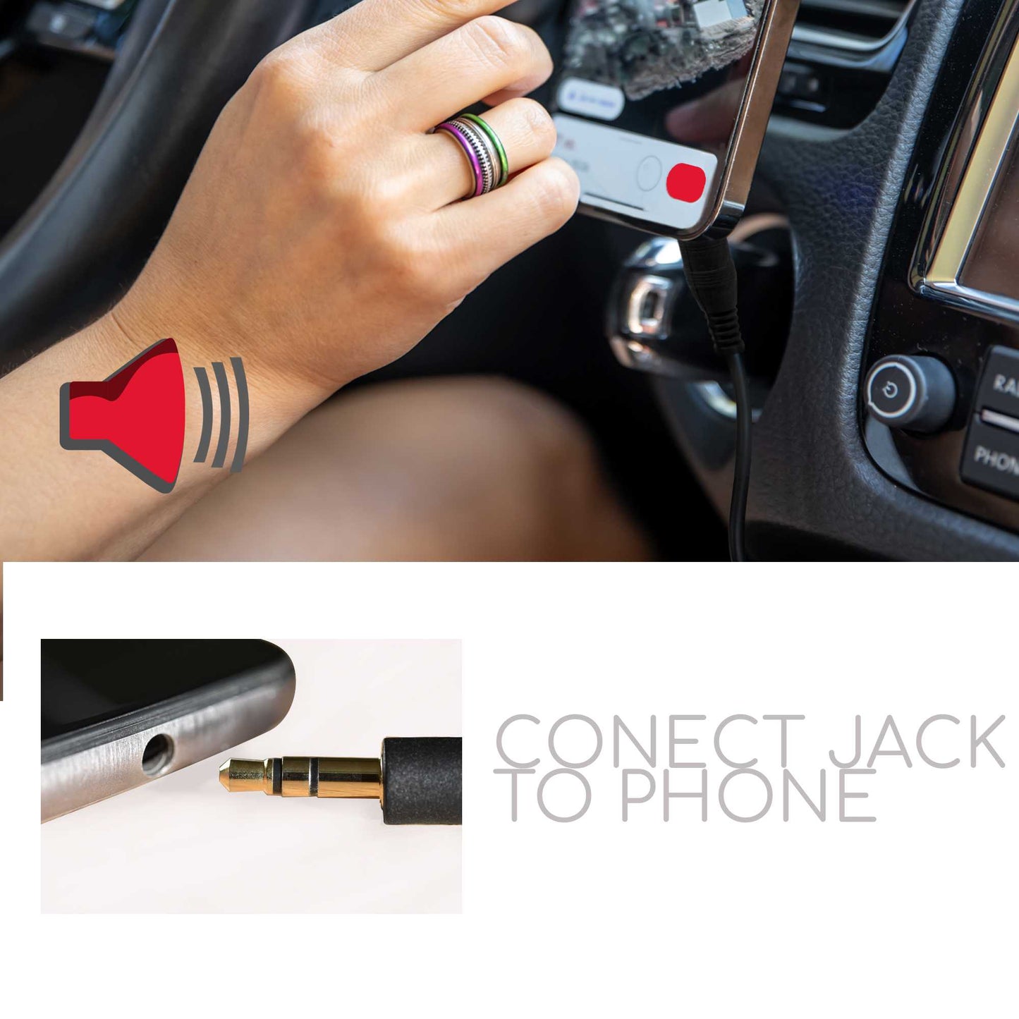 Cable Auxiliar Aux Jack 3.5mm 6 pin mini-ISO Compatible con Fia 500 Punto Active Grande Panda Fiorino a partir de 2007