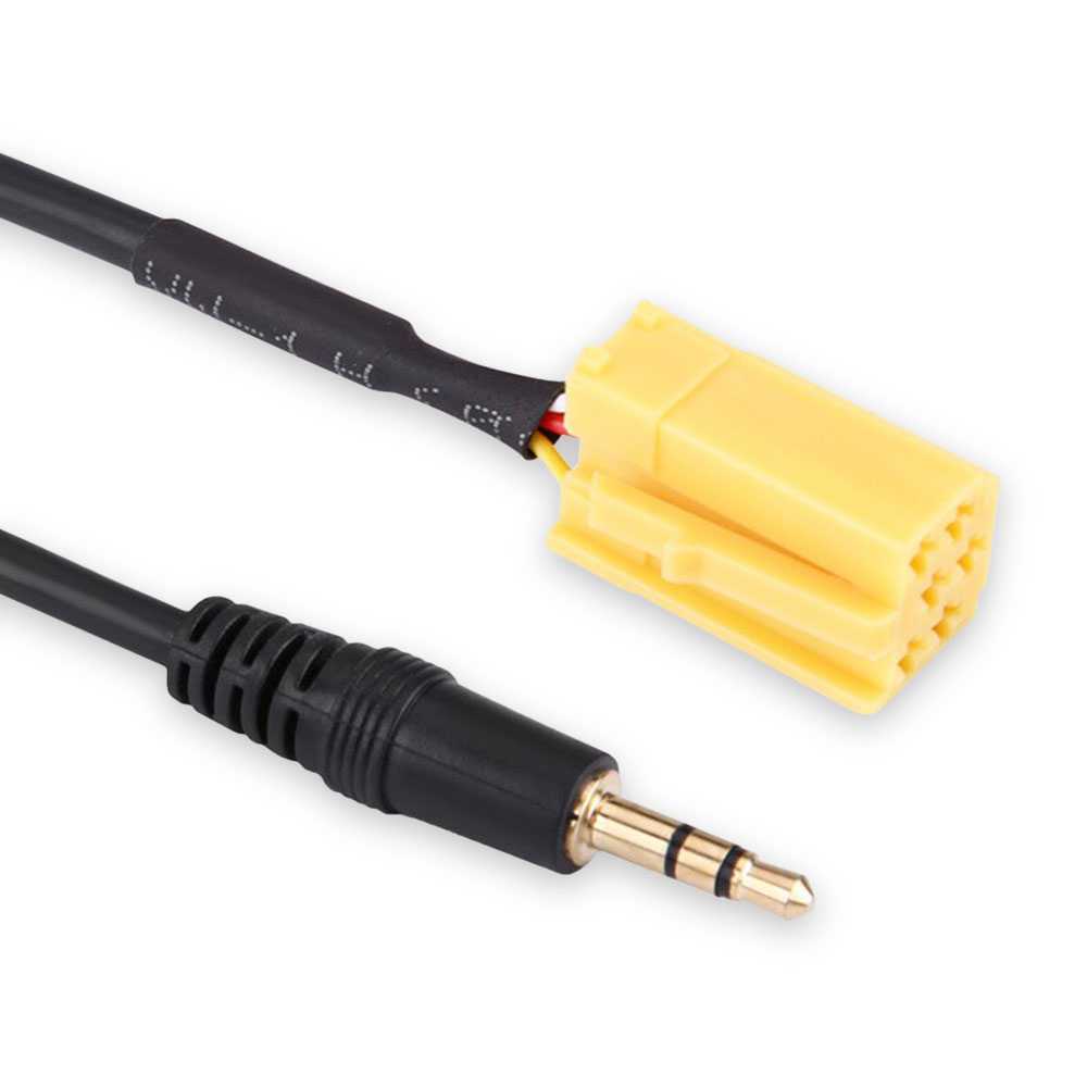Cable Auxiliar Aux Jack 3.5mm 6 pin mini-ISO Compatible con Fia 500 Punto Active Grande Panda Fiorino a partir de 2007