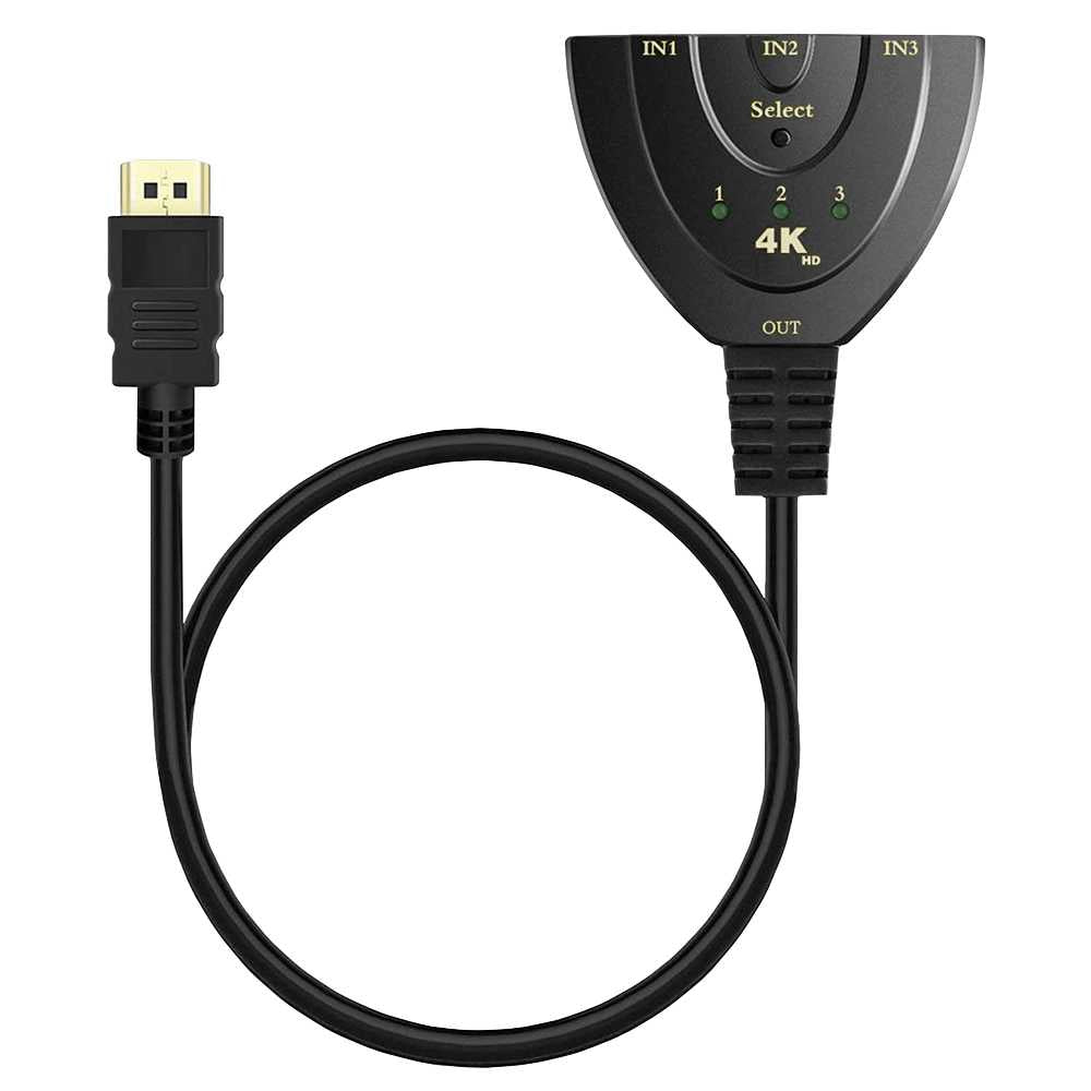 Conmutador 4K 3 Entradas Puertos HDTV Salida Multi Splitter Switch HUB Caja HDTV