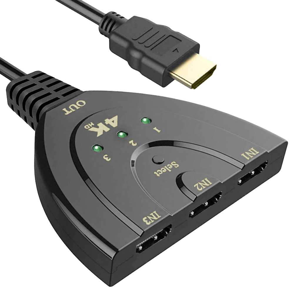 Conmutador 4K 3 Entradas Puertos HDTV Salida Multi Splitter Switch HUB Caja HDTV