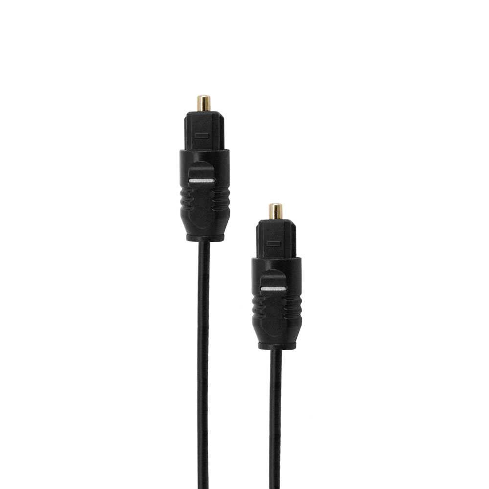 Cable Toslink Audio Digital Fibra Optica 2m de Macho para DVD HDTV Blu Ray Consolas Smart TV Negro