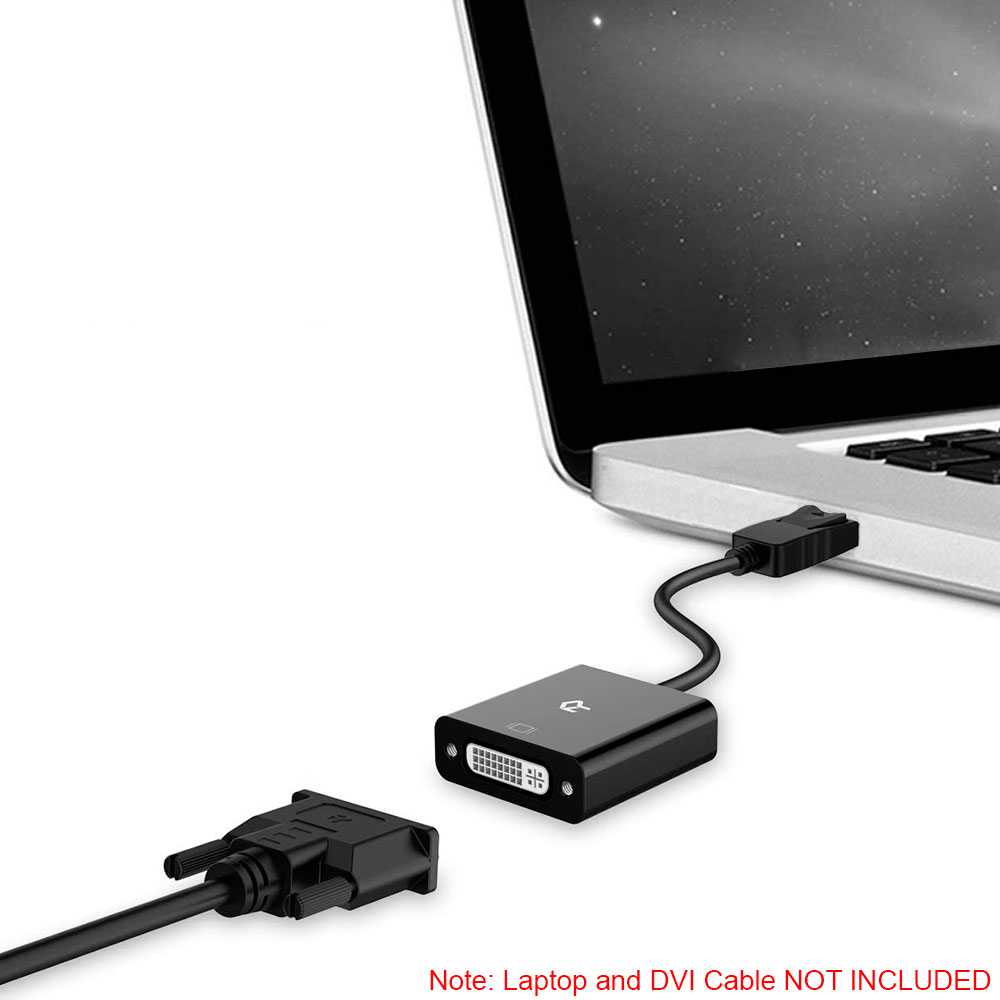 Cable de DisplayPort Macho a DVI Hembra Negro Adaptador Conversor Convertidor de Video Full HD 1080p para PC Portátil