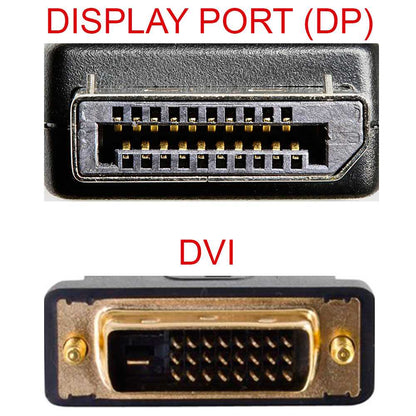 Cable DisplayPort a DVI 1,8m Macho Negro Adaptador Conversor Convertidor de Video Full HD 1080p para TV PC Portátil