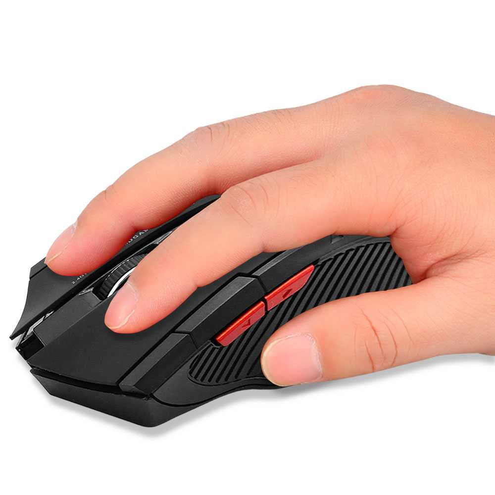 Ratón Inalámbrico GF2427 Negro Gaming Wireless Óptico 1600 DPI con 6 Botones Receptor USB 2.0 para PC Laptop Windows