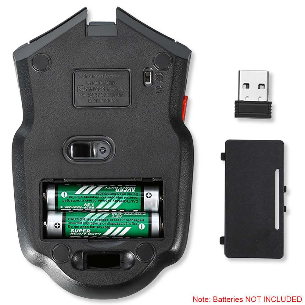 Ratón Inalámbrico GF2430 Gris Gaming Wireless Óptico 1600 DPI con 6 Botones Receptor USB 2.0 para PC Laptop Windows