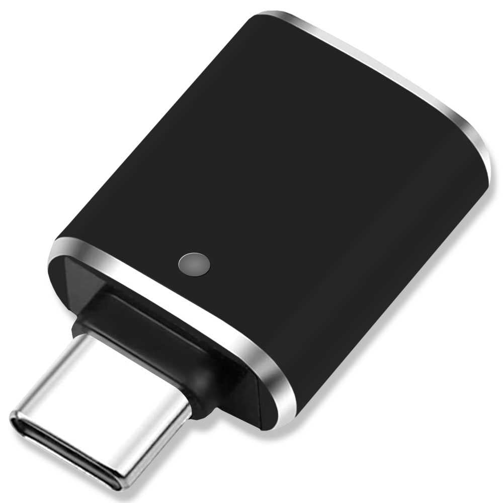 Adaptador USB Tipo C 3.0 OTG Negro GF2431 Conversor con Función On The Go para Smartphone Tablet Ordenador Portátil