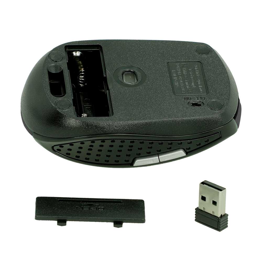 Ratón Óptico Inalámbrico 6 Botones con Receptor USB 1600 DPI Ajustable para PC Ordenador Azul Mouse Sin Cables