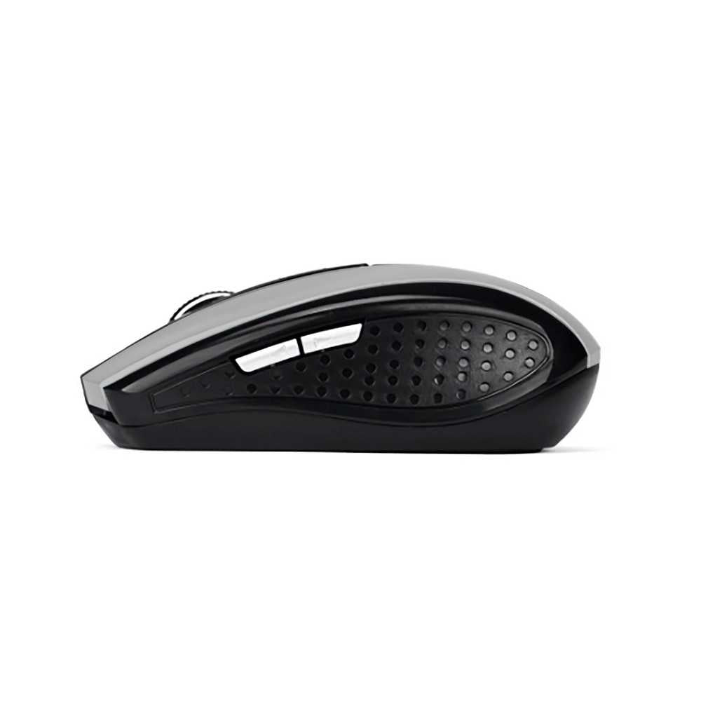 Ratón Óptico Inalámbrico 6 Botones con Receptor USB 1600 DPI Ajustable para PC Ordenador Gris Mouse Sin Cables