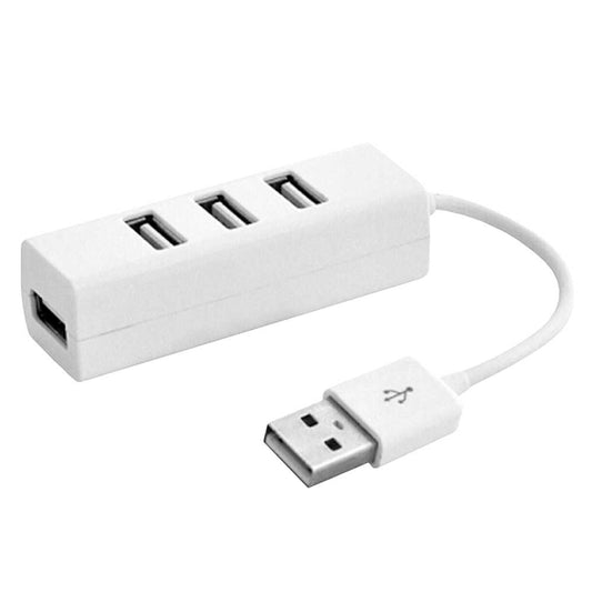 Adaptador Hub 4 Puertos USB 2.0 Multipuerto Datos Blanco para PC Ordenadores Portatiles Concentrador Ladron Switch Splitter Extensor Divisor 4en1 Multiplicador Entradas Tomas Cable