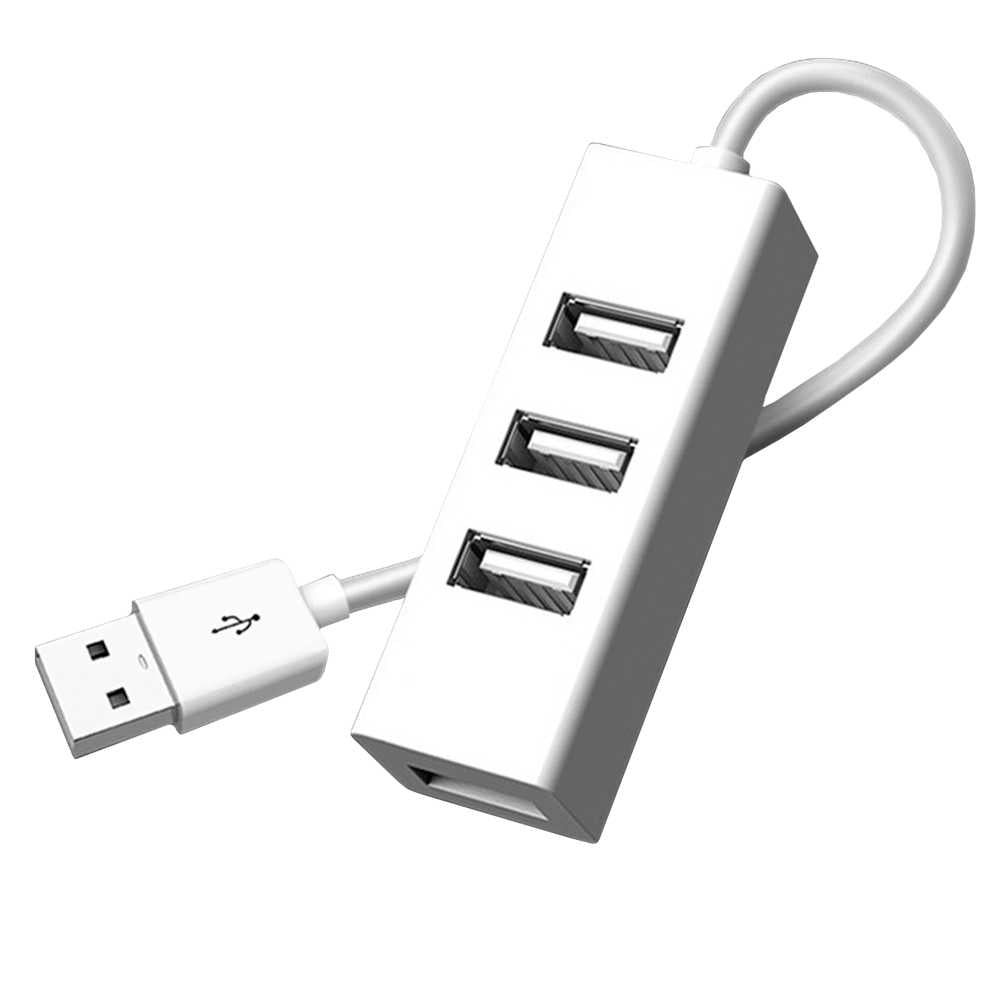 Adaptador Hub 4 Puertos USB 2.0 Multipuerto Datos Blanco para PC Ordenadores Portatiles Concentrador Ladron Switch Splitter Extensor Divisor 4en1 Multiplicador Entradas Tomas Cable