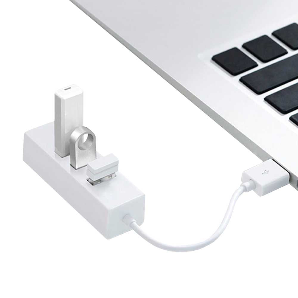 Adaptador Hub 4 Puertos USB 2.0 Multipuerto Datos Blanco para PC Ordenadores Portatiles Concentrador Ladron Switch Splitter Extensor Divisor 4en1 Multiplicador Entradas Tomas Cable