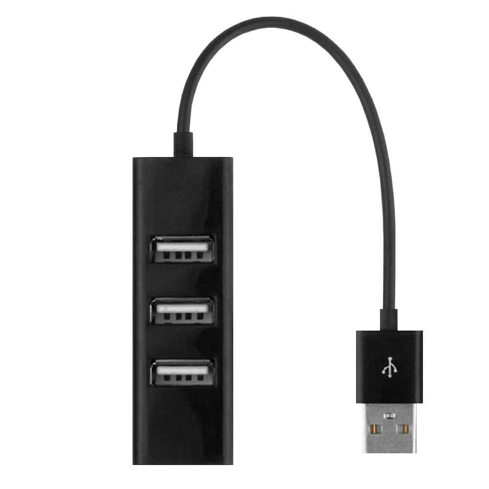 Adaptador Hub 4 Puertos USB 2.0 Multipuerto Datos Negro para PC Ordenadores Portatiles Concentrador Ladron Switch Splitter Extensor Divisor 4en1 Multiplicador Entradas Tomas Cable