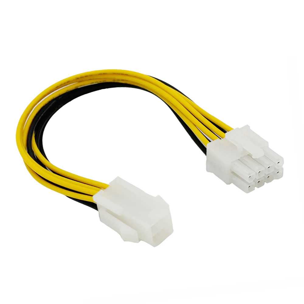 Adaptador ATX 4 Pines Hembra a 8 Pin Macho 12V Cable Conector Negro/Amarillo