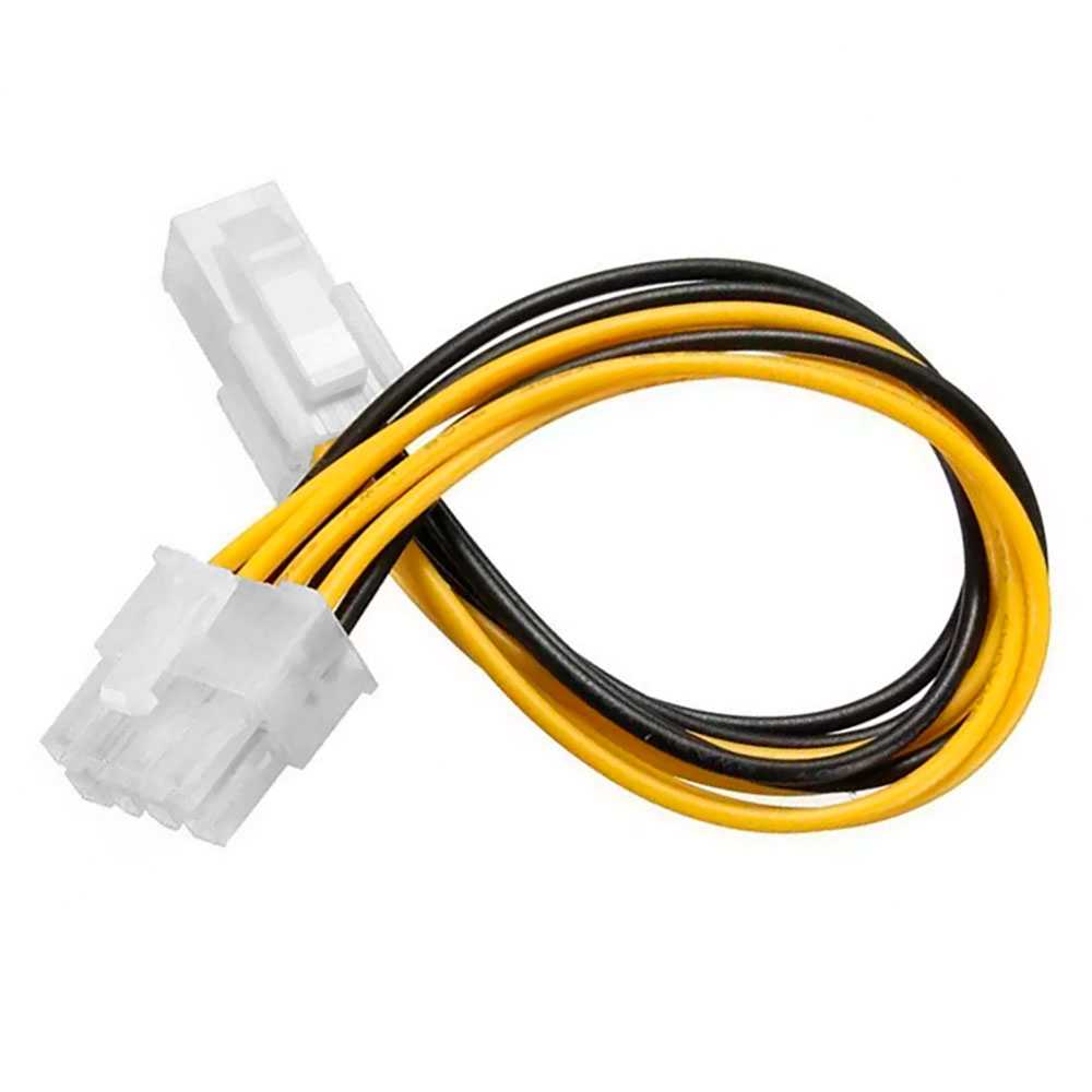 Adaptador ATX 4 Pines Hembra a 8 Pin Macho 12V Cable Conector Negro/Amarillo