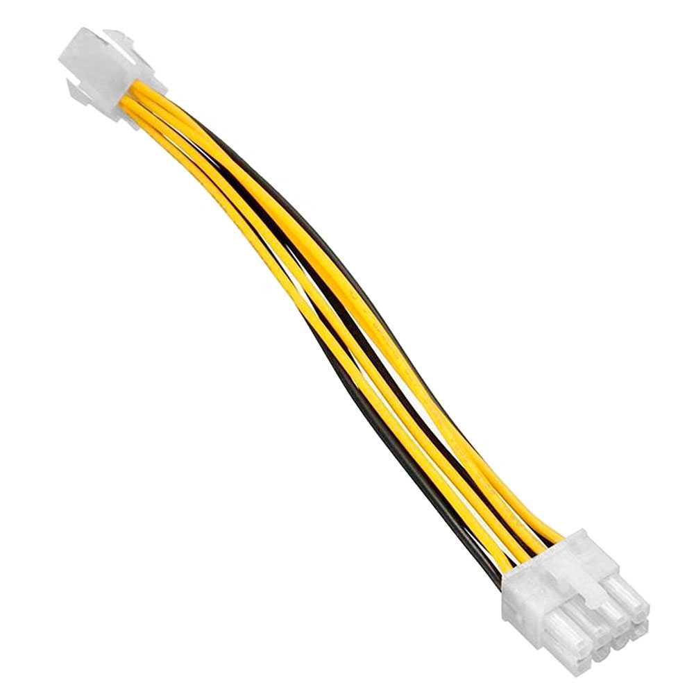 Adaptador ATX 4 Pines Hembra a 8 Pin Macho 12V Cable Conector Negro/Amarillo