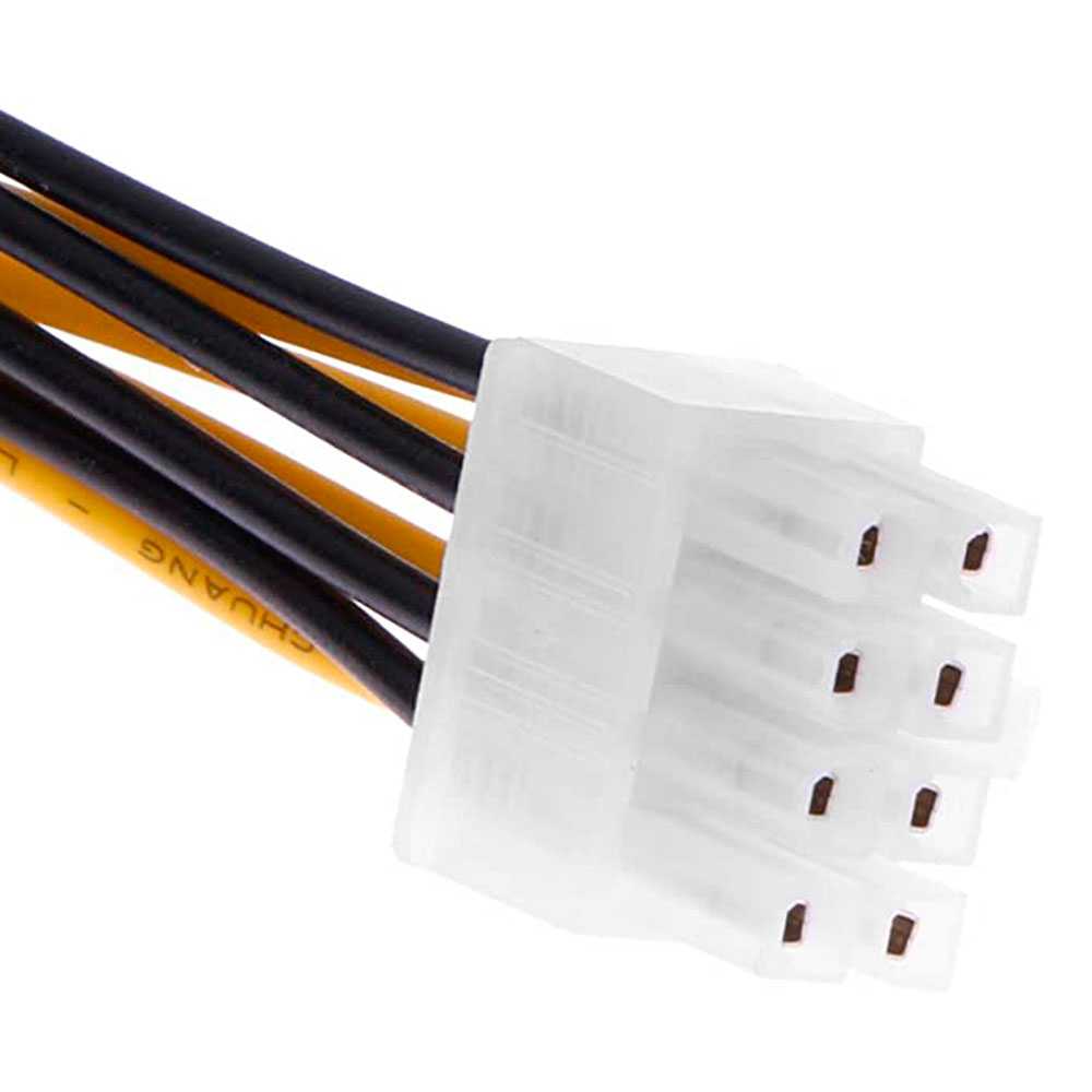 Adaptador ATX 4 Pines Hembra a 8 Pin Macho 12V Cable Conector Negro/Amarillo