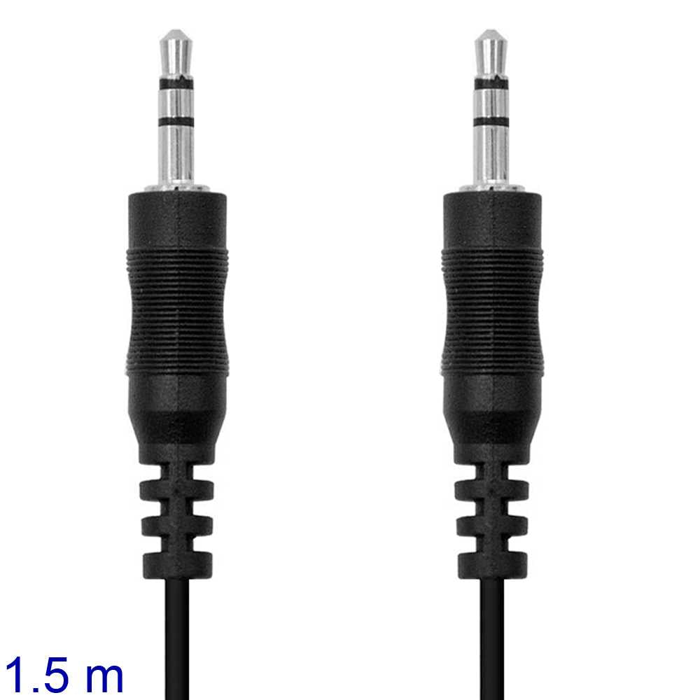 Nanocable 10.24.0101 1,5m Cable de Sonido Estéreo Jack 3.5mm M/M Negro Auxiliar Audio para Radio AUX Coche