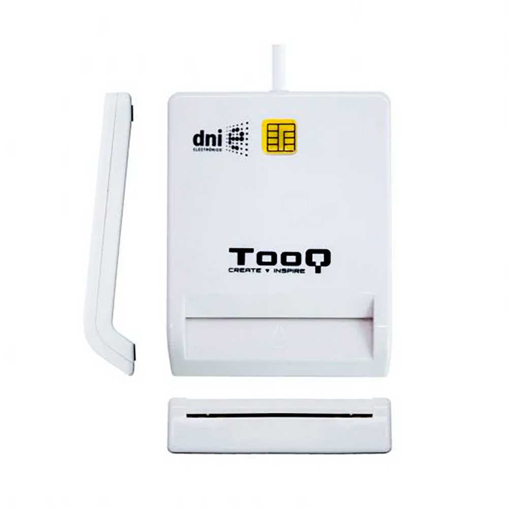 Tooq TQR-210W Lector Externo Cable Conector USB 2.0 Blanco para DNI Electrónico DNIe Tarjetas Inteligentes Smart Cards