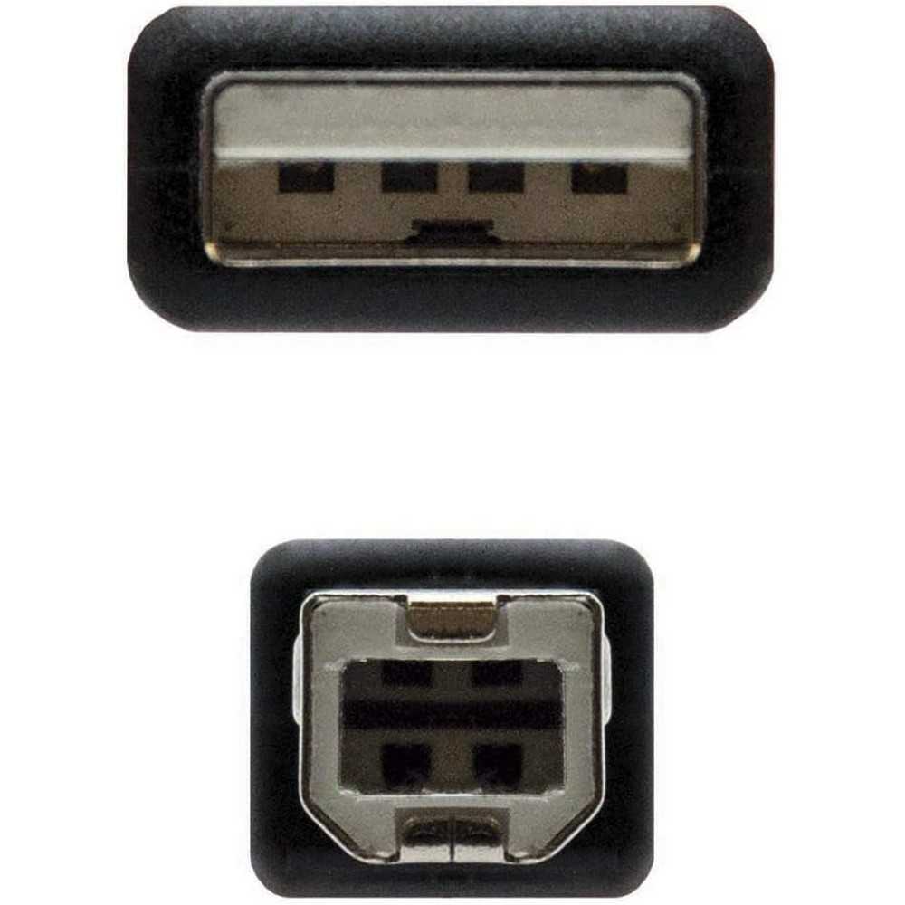Cable USB 2.0 para impresora tipo A/M-B/M macho-macho negro 3mts