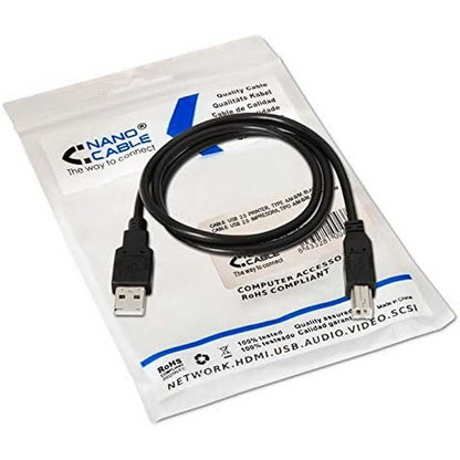 Cable USB 2.0 para impresora tipo A/M-B/M macho-macho negro 3mts