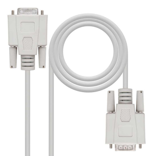 Cable Adaptador DB9/M-DB9/H para Impresoras USB 9 Pin para Impresoras, Modems y otros Dispositivos de Comunicación Macho/Hembra I Color Beige 1,8M