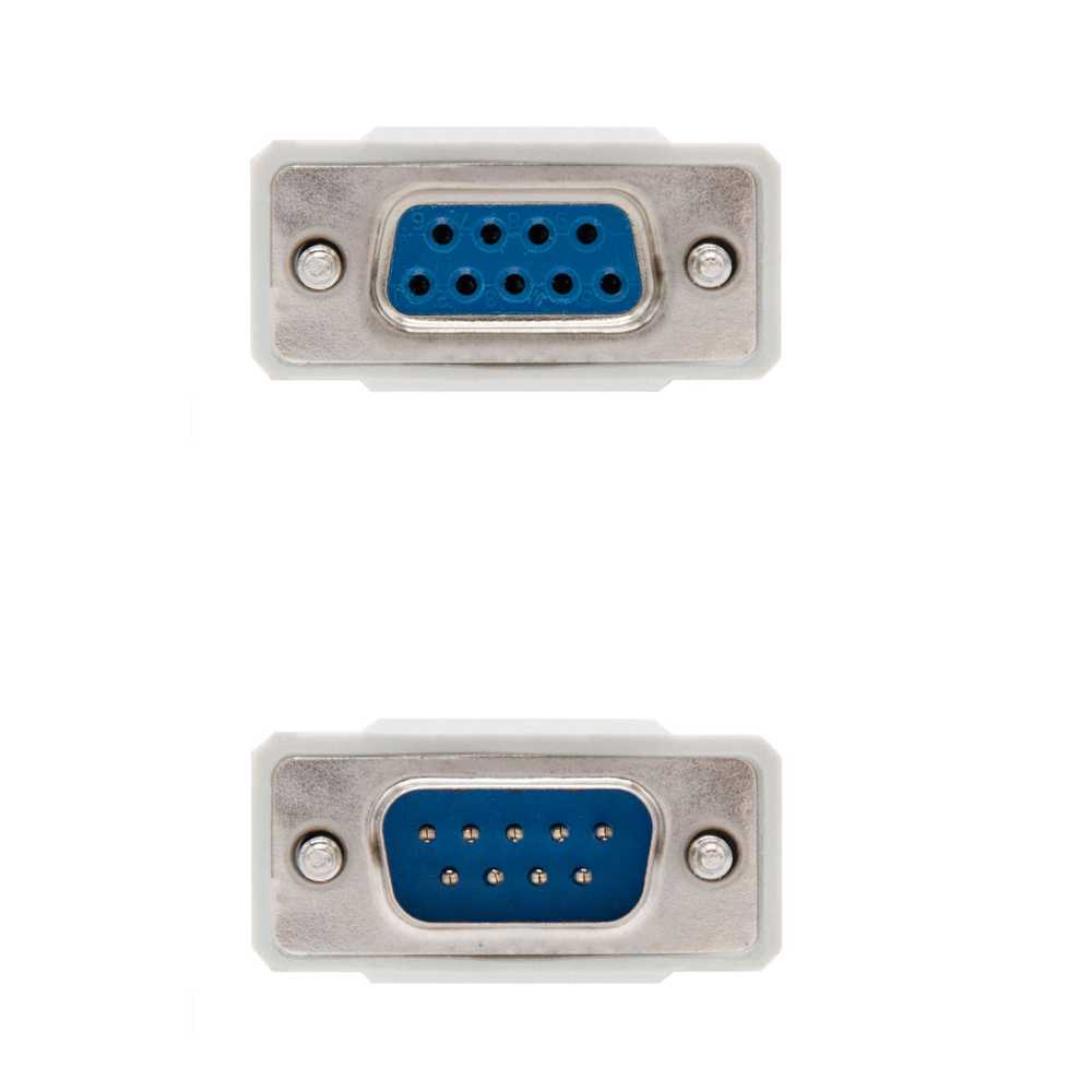 Cable Adaptador DB9/M-DB9/H para Impresoras USB 9 Pin para Impresoras, Modems y otros Dispositivos de Comunicación Macho/Hembra I Color Beige 1,8M