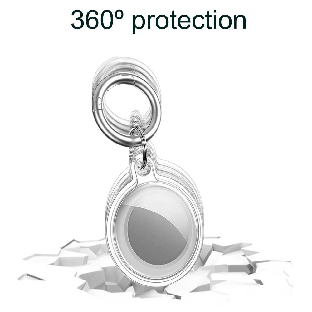 Funda Protectora TPU Flexible Llavero Antigolpes 360 Compatible con AirTag Transparente Cubierta Antiperdida Sumergible