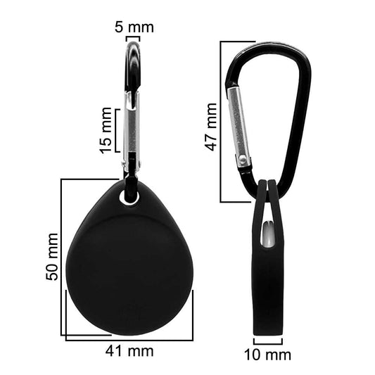 Funda Protectora de Silicona Suave Elástica Blanda Llavero Compatible con AirTag Negro Cubierta Goma Gel Flexible