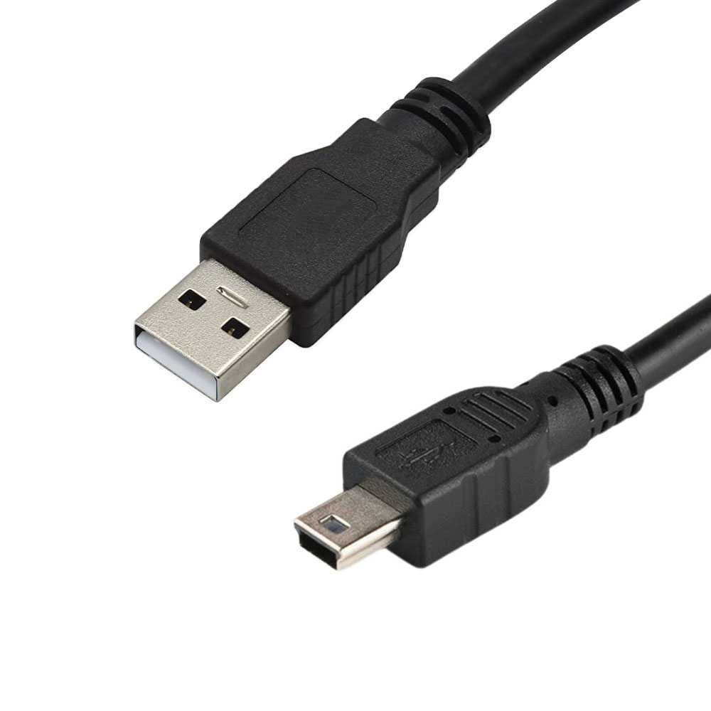 Cable USB 2.0 Tipo A a Mini Tipo B 4P 4 Pin Macho 70cm Negro para Cargar MP3 MP4 MP5 Camaras Digitales GPS GoPro Hero 3