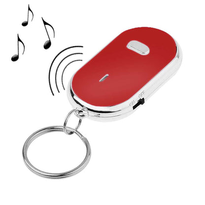Llavero Encuentra Llaves Anti Pérdida Emite Sonido con Botón para Luz LED Key Rojo Busca Linterna Key Finder Sonoro