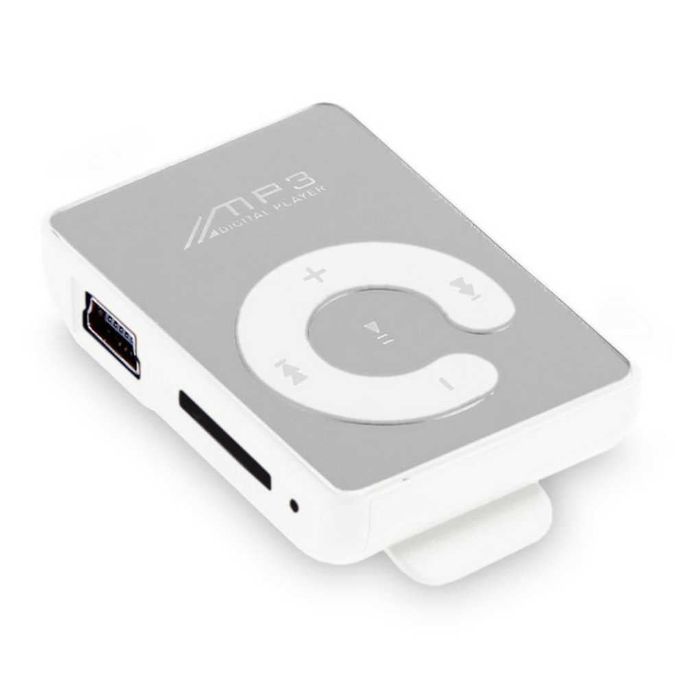 Lector Reproductor de Música MP3 Blanco Mini USB con Clip Batería Admite Tarjeta Micro SD hasta 32 GB Sin Pantalla