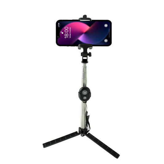 Brazo Extensible Selfi Selfie Selfy Bluetooth 10 Metros Mando de Control Negro para Telefonos Smartphones Tablets