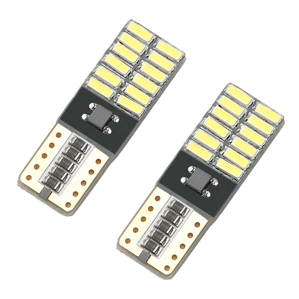 2 Bombillas de Coche 5 LED SMD 5050 T10 W5W Blanco Efecto Xenon