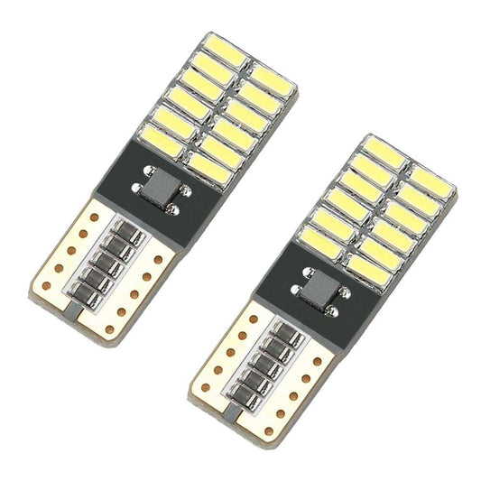 2x Bombilla LED Canbus NO ERROR W5W T10 24 SMD 4014 Blanco ERROR FREE para Luces de Posición Matricula Interior Coche
