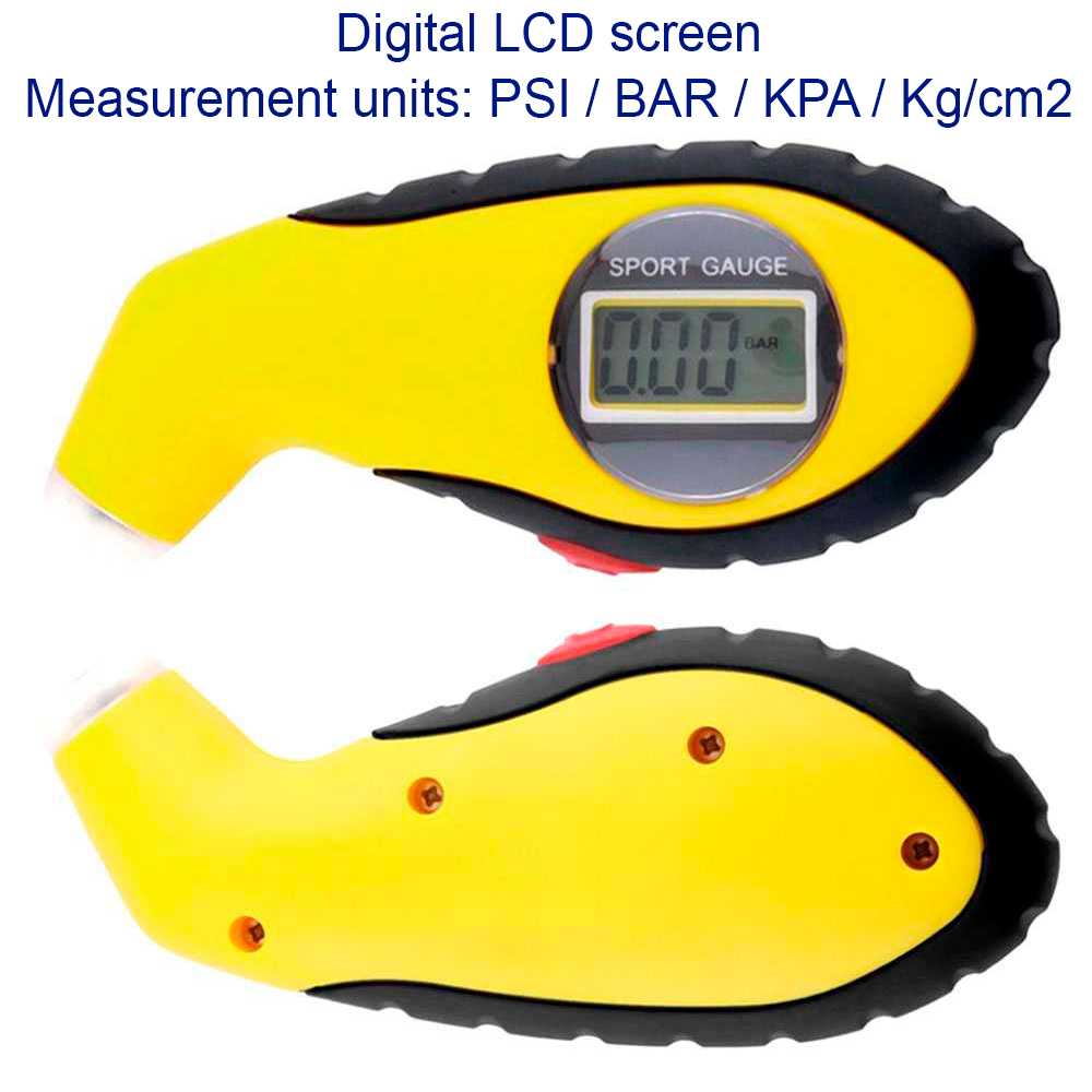 Manometro Pantalla LCD Digital LED Luz Iluminacion Presion Rueda Neumatico Coche para Válvula Americana Schrader