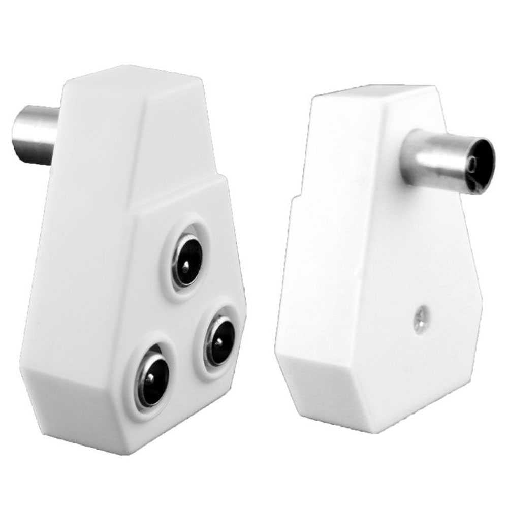 Adaptador splitter duplicador Ladron de antena coaxial Televisión TV 1 hembra a 3 machos