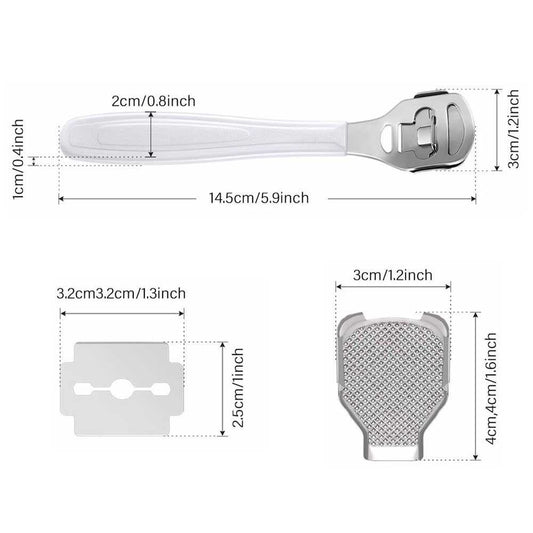 Cortador de Callos Durezas con 10 Cuchillas Cortacallos Blanco