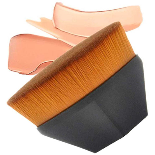 Brocha de Maquillaje Fluido Kabuki Facil para Bases Cremosas Liquidas o en Polvo Base Facial Cara Rostro Cepillo Pincel Pelo Sintetico Suave