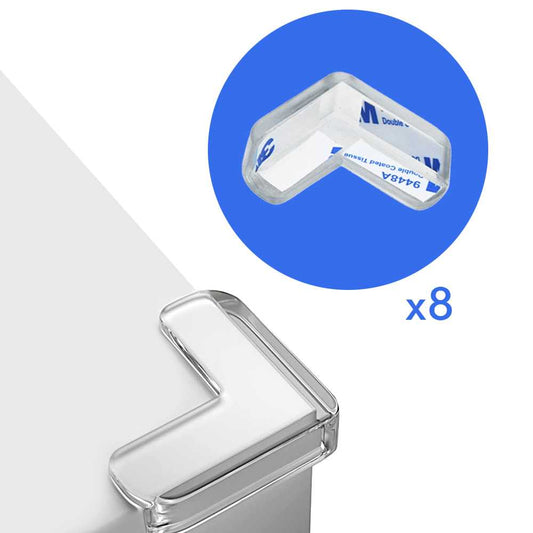 Protector de Esquina 8pcs, Tacos para Cubrir Cantos de Muebles, Silicona Transparente, Forma Triangular
