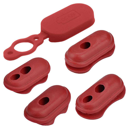 5 Tapones de Goma Blanda Rojos Compatible con Patin Electrico Xiaomi M365 Cubiertas Antipolvo Tapon de Silicona Patinete