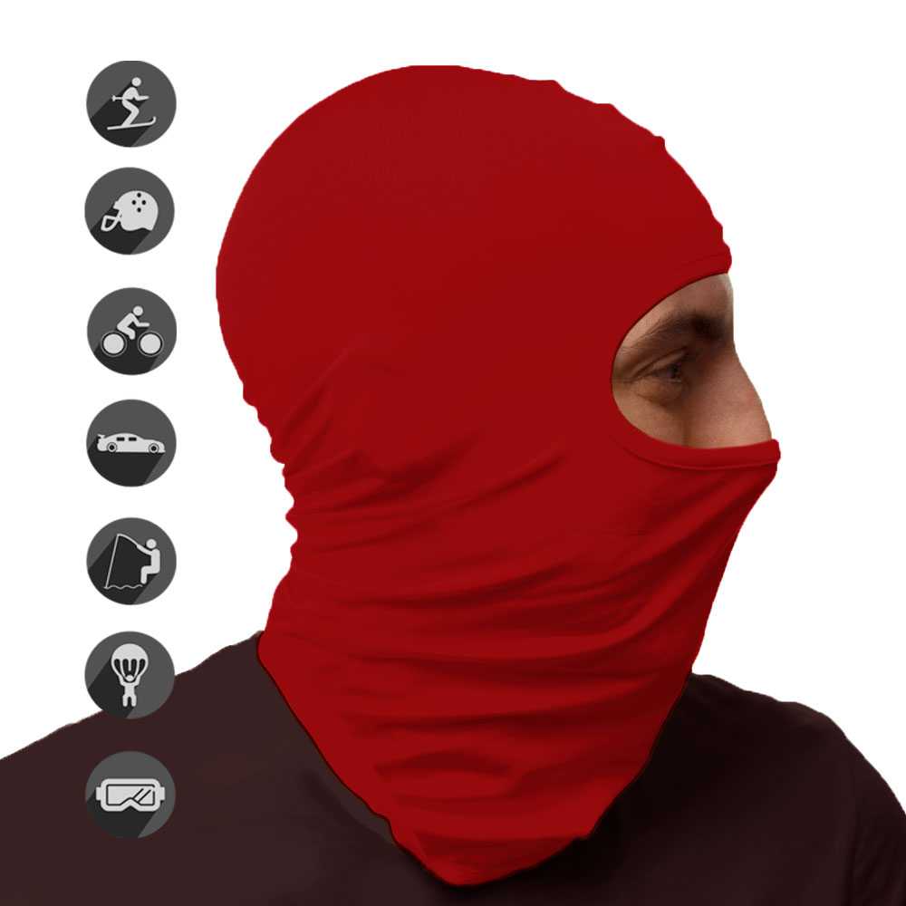 Pasamontañas Bufanda Protector UV Rojo para Deportes al Aire Libre Esqui Dias Frios Invierno Airsoft Paintball