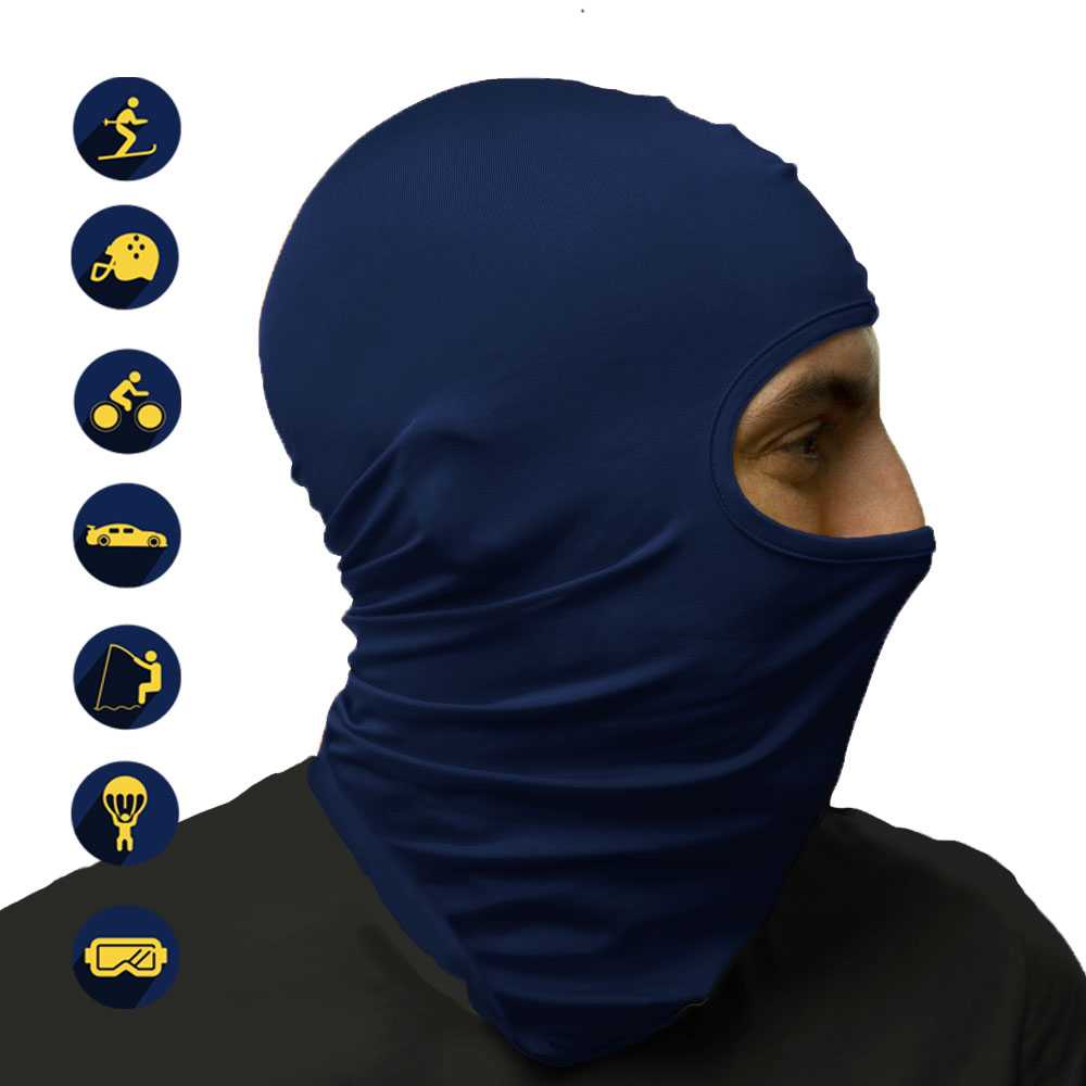 Pasamontañas Bufanda Protector UV Azul Marino para Deportes al Aire Libre Esqui Dias Frios Invierno Airsoft Paintball